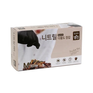 니트릴장갑 알러지 프리 고무장갑 주방용품 100매 블랙 중 식품용/산업용/요리용/의료용/셰프장갑