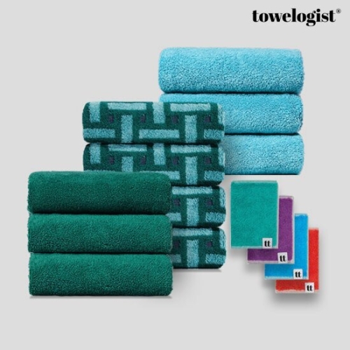 타월로지스트 TUILE 타월 세트 페이스타월 x 10개 + 핸드타월 x 4개 (1세트)_이미지