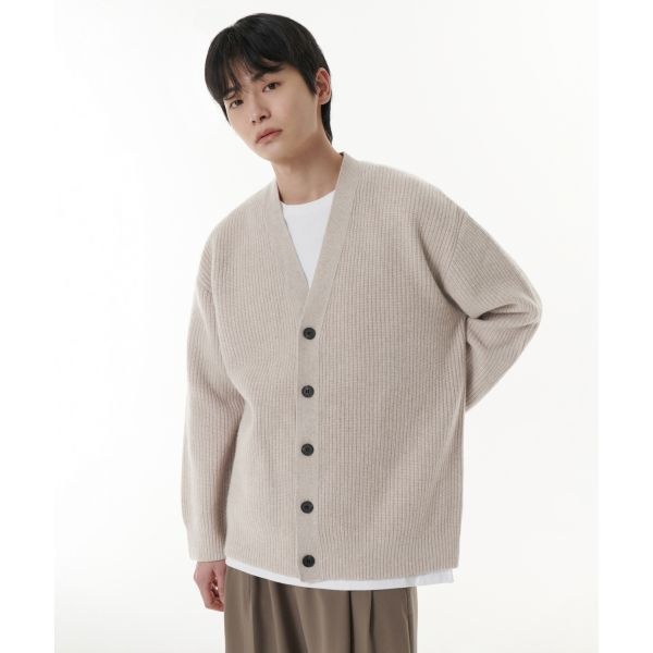 램스울 오버사이즈 가디건 베이지 MMJWCAZ02-BE 370907