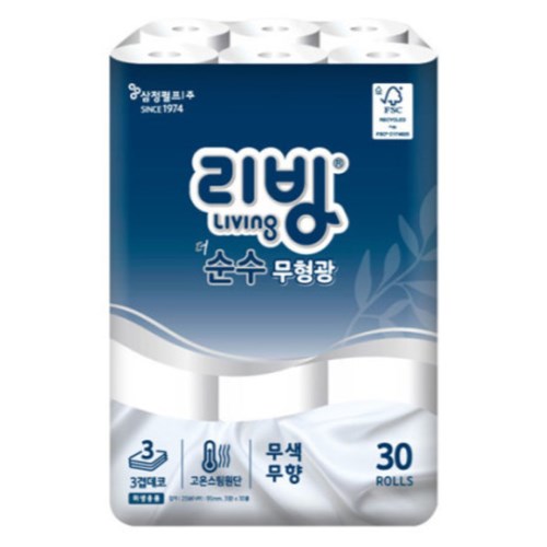리빙 더 순수 무형광 25m (30롤)
