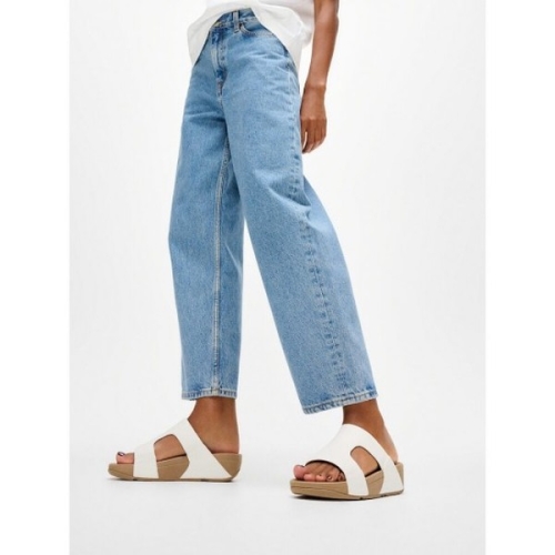 핏플랍 여성 루루 레더 H바 슬라이드 어반 화이트 FT64K2D111