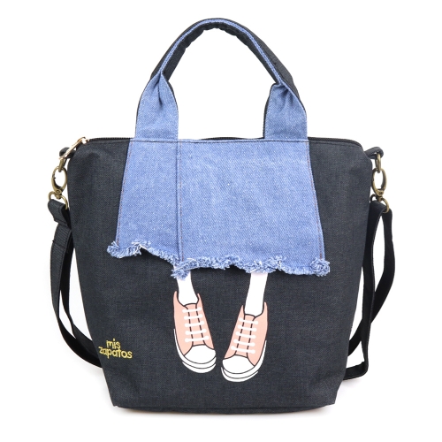 미스자파토스 mis zapatos  미스자파토스  프린지진스커트 블랙 크로스백 토트백겸용   B-7028_BK_이미지