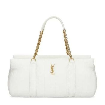 생로랑 퀼트 자카드 글로리아 숄더백 밀키 화이트 153693460
