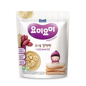 요미요미 유기농 쌀떡뻥 자색고구마와 연근 30g (1개)_이미지