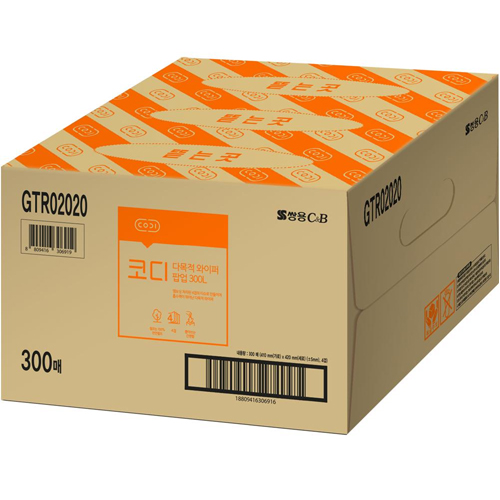 쌍용C&B 코디 4겹 다목적 팝업 와이퍼 300L GTR02020 (300매)_이미지