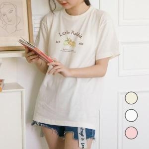 험블스튜디오  리틀레빗 레트로 캐릭터티 라운드넥 반팔티  6909397