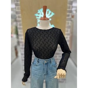 레코브 보트넥 레이스 블라우스 LC41E5BL004X_이미지