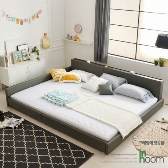 인홈 리노 저상형 LED 패밀리침대 Q+Q (유로탑독립)