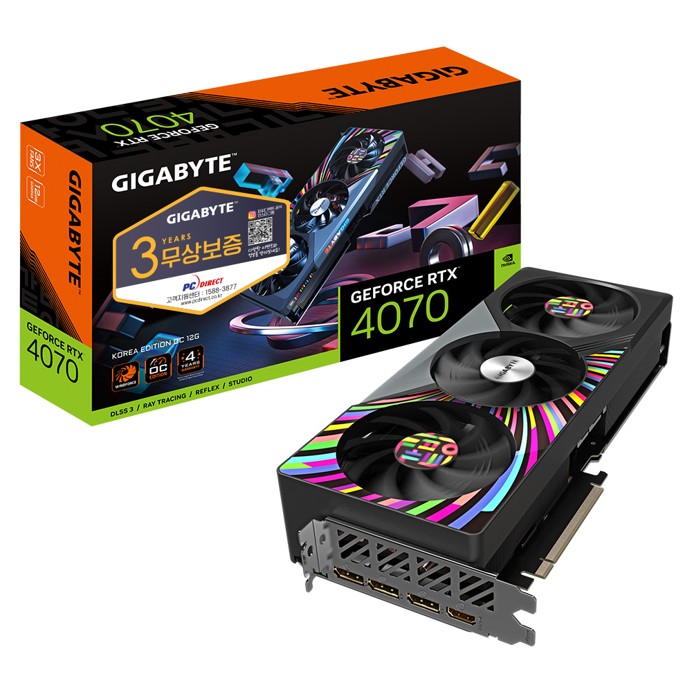 GIGABYTE 지포스 RTX 4070 KOREA EDITION OC D6X 12GB 피씨디렉트