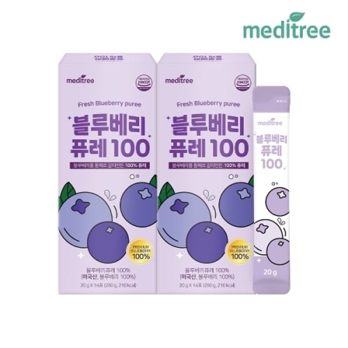 메디트리 미국산 블루베리 퓨레 스틱 100 20g 14포 (2개)_이미지