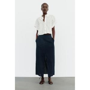 자라 SHORT 셔츠 CUT워크 자수 2117765