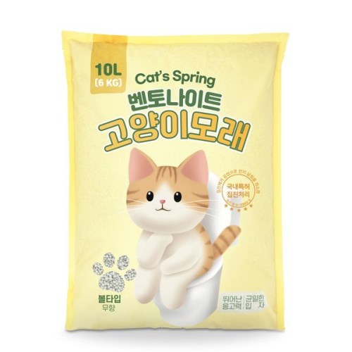  머티리얼즈파크 캣츠스프링 벤토나이트 고양이모래 무향 10L [2개]