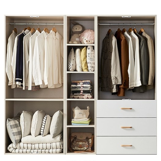 퍼니하우스 이엔 800옷장/이불장+400오픈선반장+3서랍옷장 옷장세트 2000_이미지