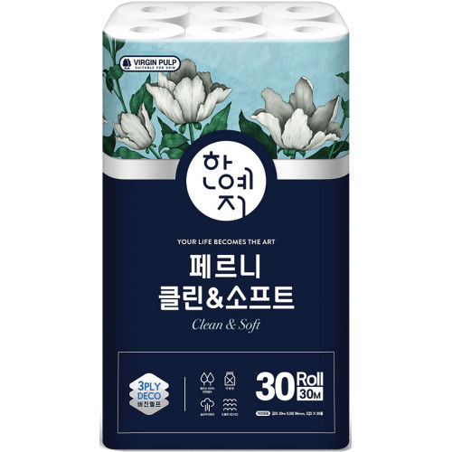한예지 클린 앤 소프트 플러스 30m (30롤) (1팩)_이미지