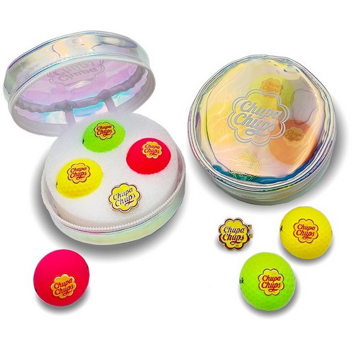 볼빅 볼빅X츄파춥스 골프공 (컬러공, 3개+홀로그램 파우치, 볼마커)