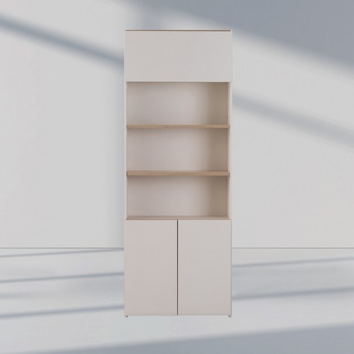  리바트 하움 오브제 상부플랩+하부도어 6단 책장 800