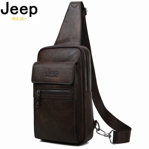JEEP BULUO패션 슬링 백 남성용 가죽 대형 숄더 크로스 바디 젊은