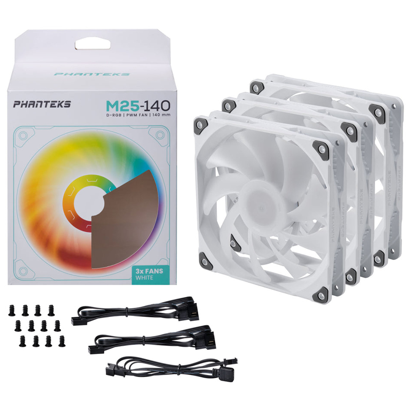 Phanteks PH-F140M25 DRGB PWM (3팩, 화이트)_이미지