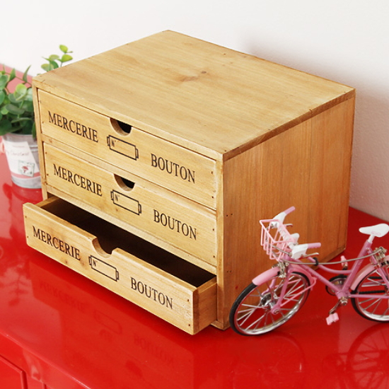 추카추카넷 빈티지 우드 다용도 3단 서랍장 300