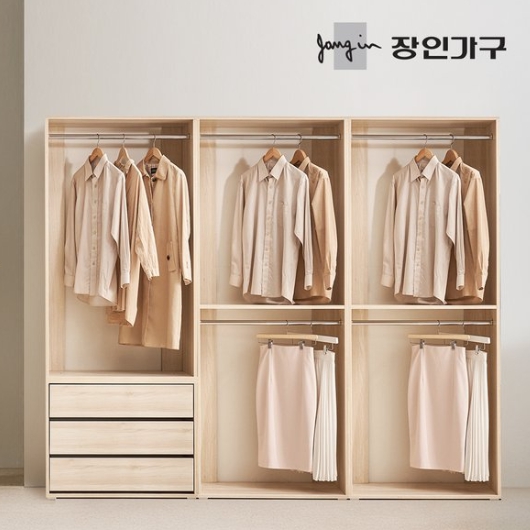 장인가구 올리세 E0 드레스룸 시스템 옷장세트 B 2400_이미지