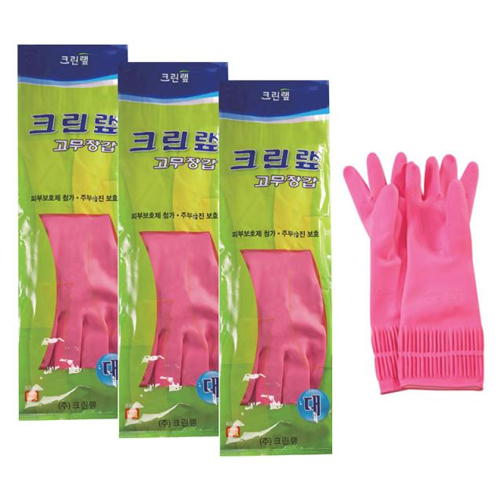 크린랲 고무장갑 (대) (3켤레)_이미지