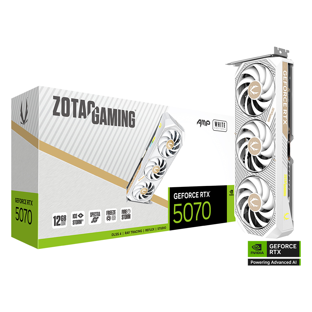 ZOTAC GAMING 지포스 RTX 5070 AMP White D7 12GB이미지입니다. 누르면 해당 게시물로 새창이동합니다.