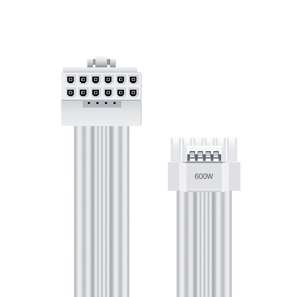 마이크로닉스 12V-2x6 STD 90도 다이렉트 케이블(0.7m, 화이트)