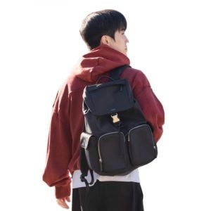 블랙 나일론 백팩_JUBA5E922BK