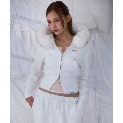 ���������� ROSEFRANTZ Fur Slim Rivet Hood Zip-up Ivory 5012737355 213574