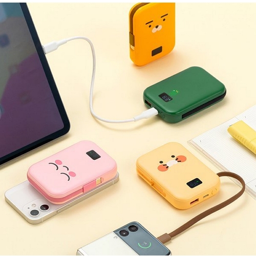 지오엑스스튜디오 22.5W 카카오프렌즈 케이블형 맥세이프 보조배터리 10000mAh_이미지