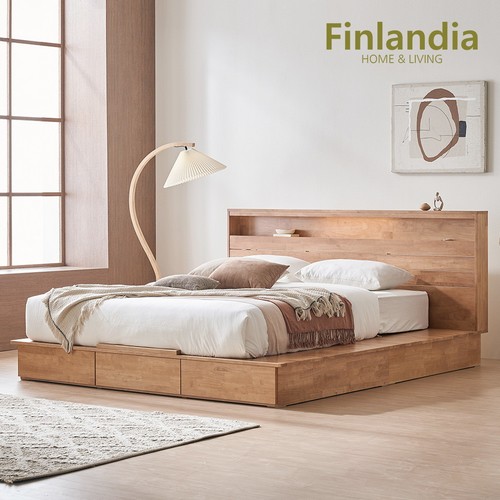 넬슨 원목 평상형 LED침대 LK