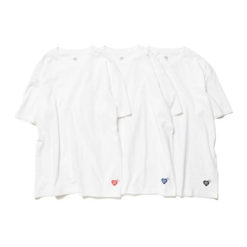 휴먼메이드 3 팩 티셔츠 세트 HM30CS037 화이트 3팩 반팔 149520390_이미지