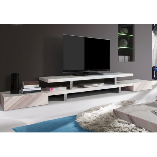 페트라 천연대리석 선반형 거실장세트 3000