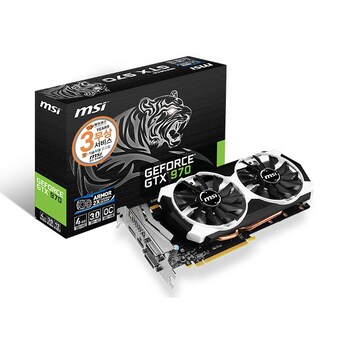 MSI 지포스 <b>GTX970</b> 블랙 아머 2X OC D5 4GB