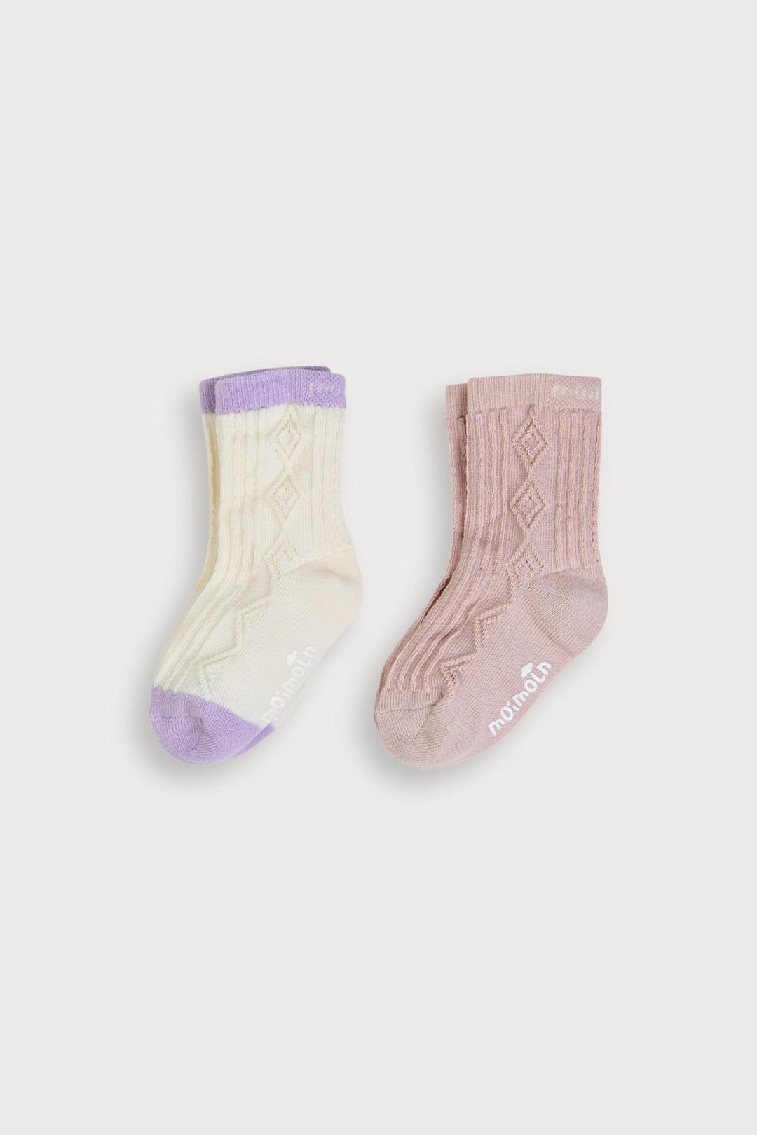 모이몰른 신상 헤이리양말2SET M254SOI10P-m 어디든지 코디하기 용이한 데일리 양말2세트 14 핑크_이미지