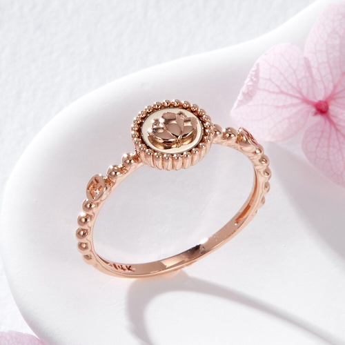 비앤비골드 14K 원형 로렛트 연꽃 만자 종교 반지 SRS42175_이미지