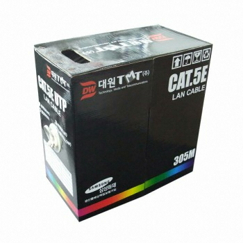대원TMT DW-UTP5E CAT.5e UTP 제작용 랜케이블 박스 (레드, 305m)
