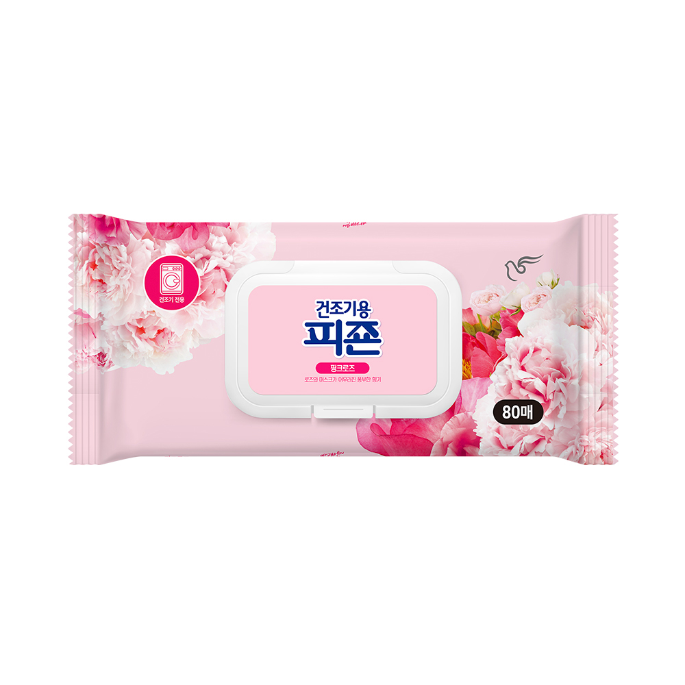 피죤 건조기용 핑크로즈 80매 (4개)