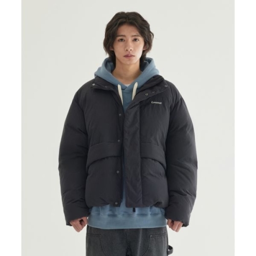 커버낫 COVERNAT 논 퀼팅 숏 푸퍼 Black CO2504DP12BK 523290_이미지