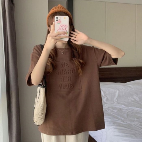 오노마 ONM 가벼운 라운드넥 반팔티 글자 입체 여자 박스핏 예쁜 31460826_이미지