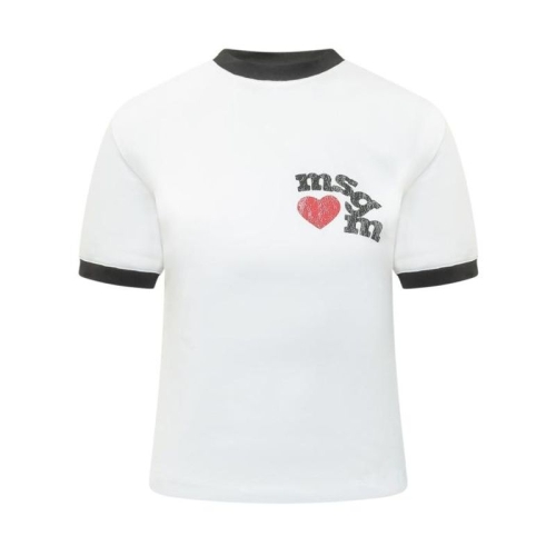 MSGM 반팔 티셔츠 4042MDM88267002 01 OPTICAL WHITE
