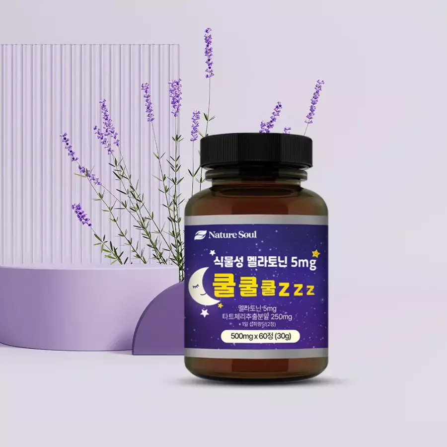 두리농산 식물성 멜라토닌 5mg 쿨쿨쿨zzz 500mg 60정 (1개)_이미지