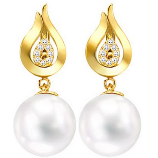 골드앤 14K 드롭 진주 귀걸이 10mm_이미지