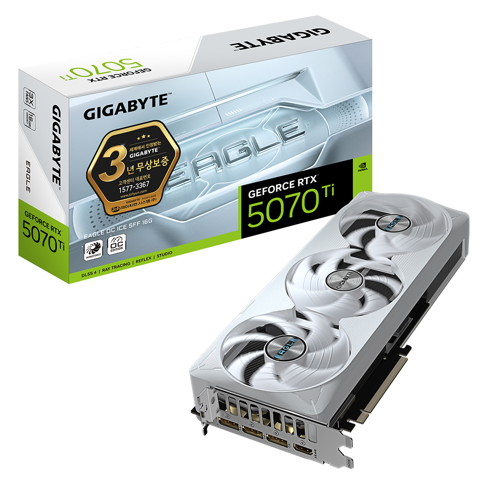 GIGABYTE 지포스 RTX 5070 Ti EAGLE OC ICE SFF D7 16GB 제이씨현_이미지