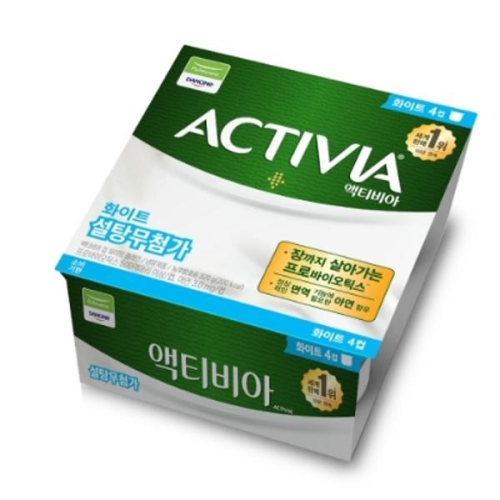 풀무원다논 액티비아 설탕 무첨가 화이트 80g (4개)_이미지