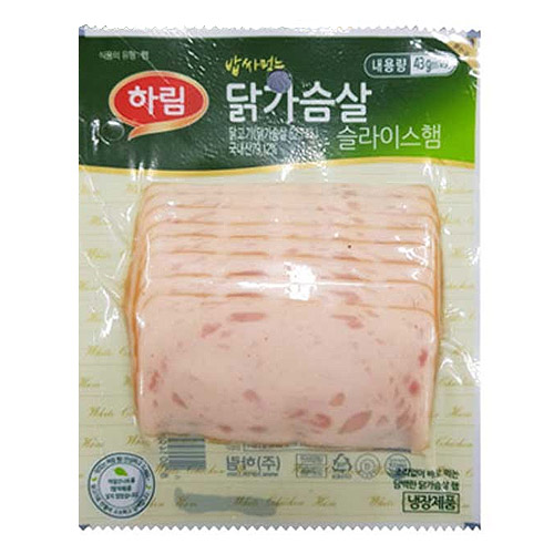 하림 밥싸먹는 닭가슴살 슬라이스햄 43g (12개)_이미지