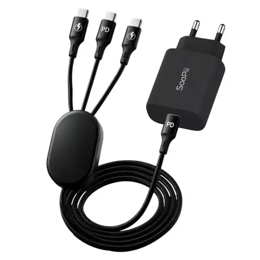 Soopii PD PPS 25W 도난방지 3in1 올 C타입 멀티충전기