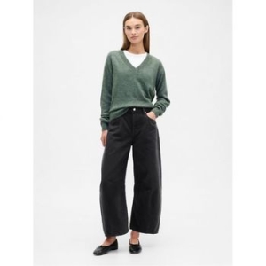 GAP 우먼 하이 라이즈 Horseshoe 크롭 진 청바지 워시드 블랙 10991778_이미지