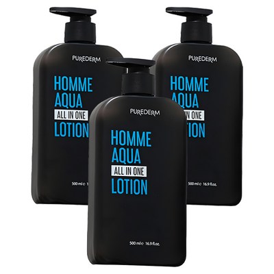 퓨어덤 옴므 아쿠아 올인원 로션 500ml (3개)