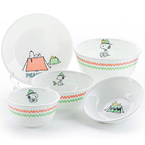 스누피캠핑 1인 한국형 면기세트 5P